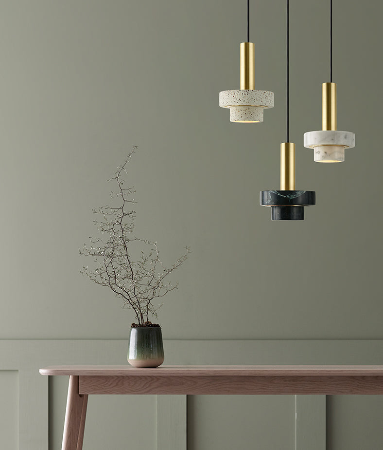 Lagri I Marble Brass Pendant Light 