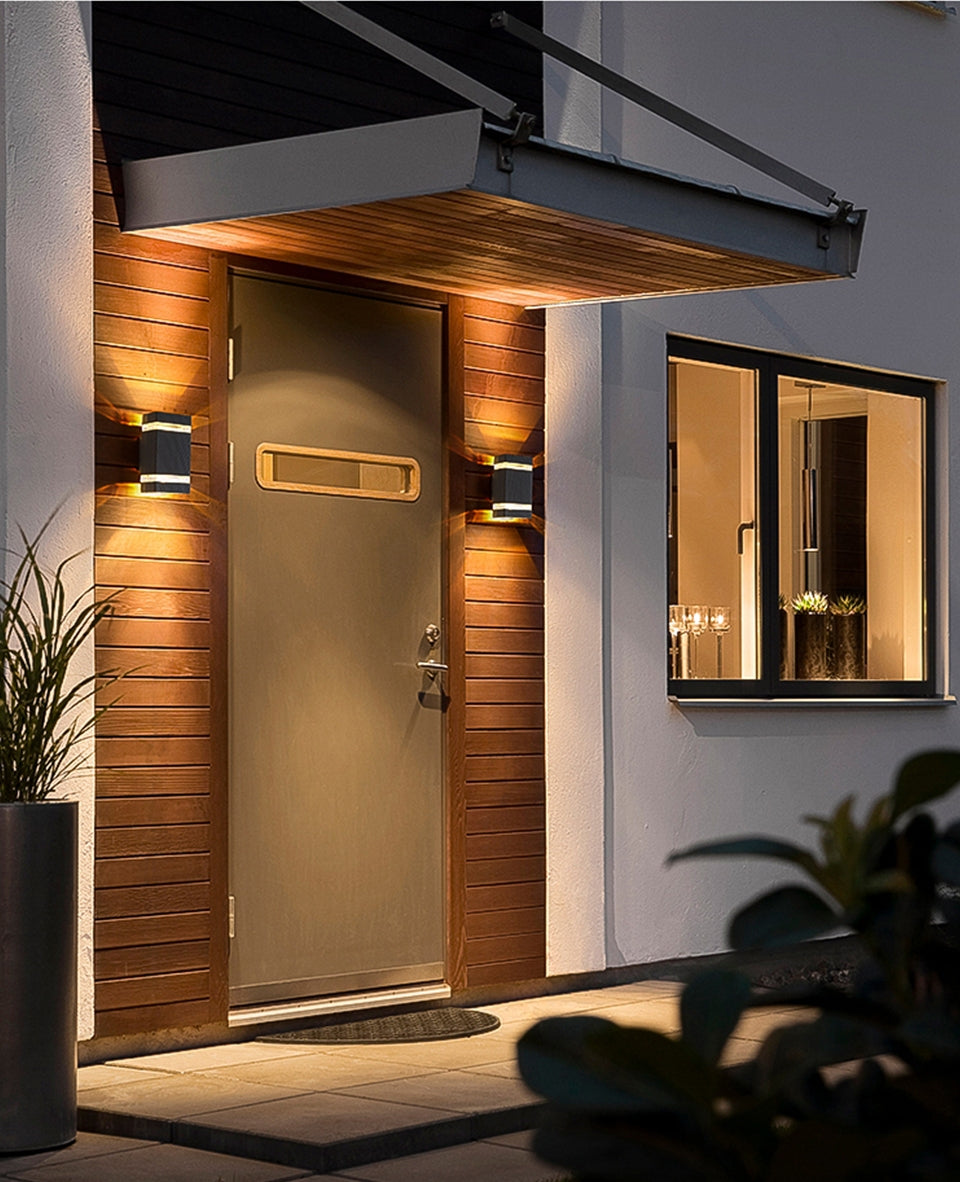 Modern Black Outdoor Aluminum Waterproof LED Wall Mounted Lamp For Villa