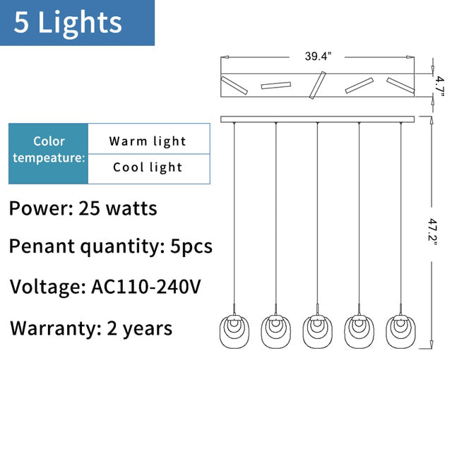 Creative LED chandelier for staircase, lobby, bedroom, stairwell