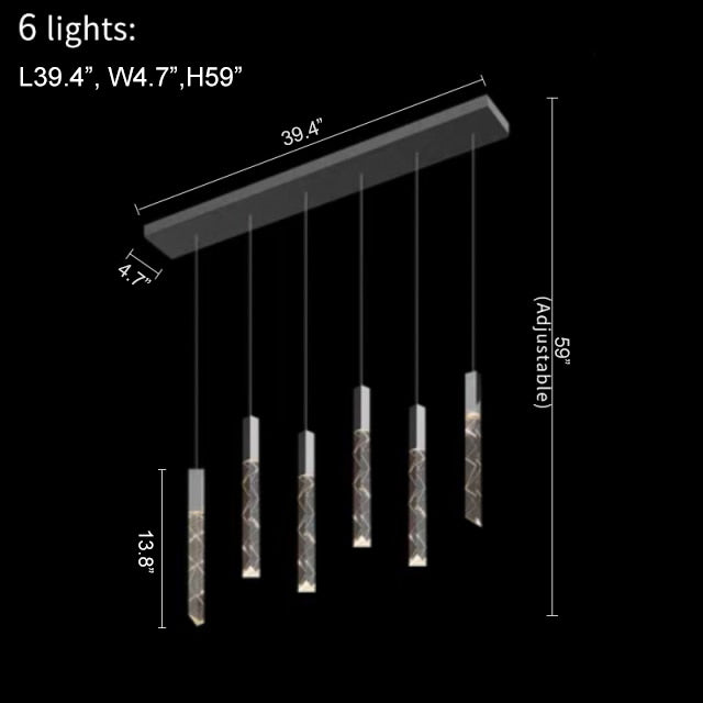 Luxury long LED chandelier for staircase, living room, dining room , stairwell