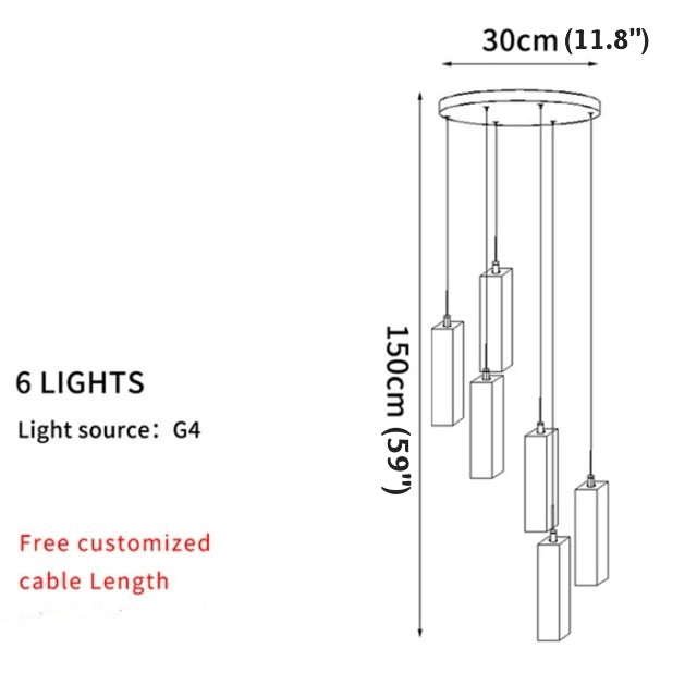 Staircase Pendant Crystal Long Light Fixture for Home Decor , stairwell