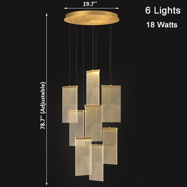 Luxury modern LED chandelier for staircase, lobby, living room, stairwell