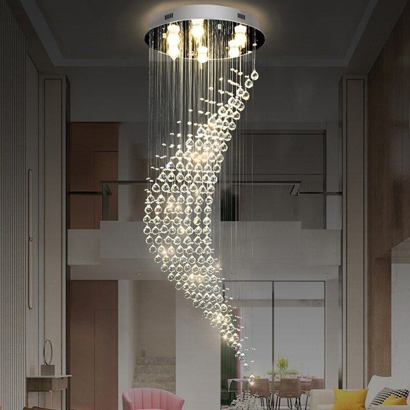 Duplex spiral staircase moon long ceiling chandelier for Lobby, Hall , stairwell