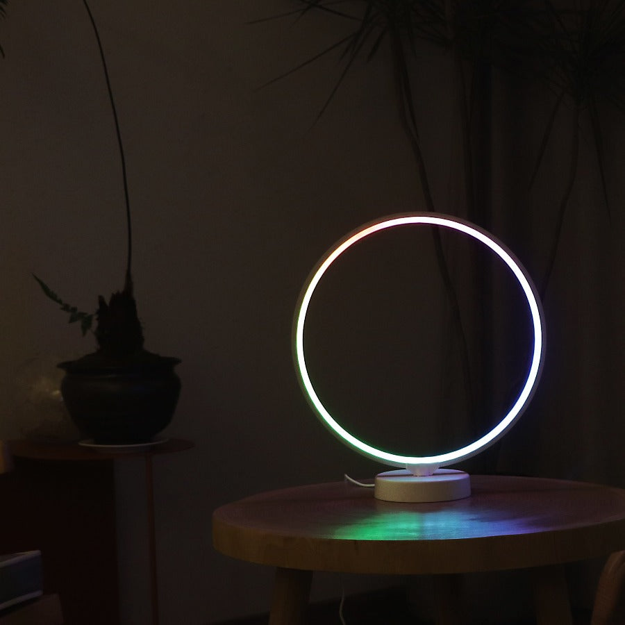 Circular LED Lamp, Minimalist RGB Desk Lamp - Novus Decor Lighting