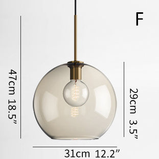 Millow Glass Shade Brass Fitting Pendant Light