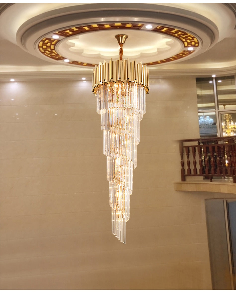 Modern cascade chandelier for staicase, lobby, hall, foyer, stairwell