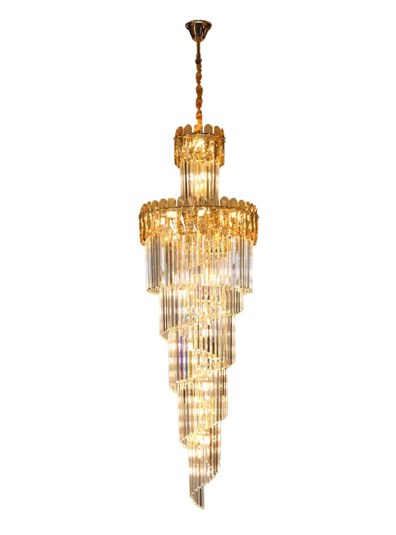 Spiral crystal chandelier for staircase, living room, lobby , stairwell