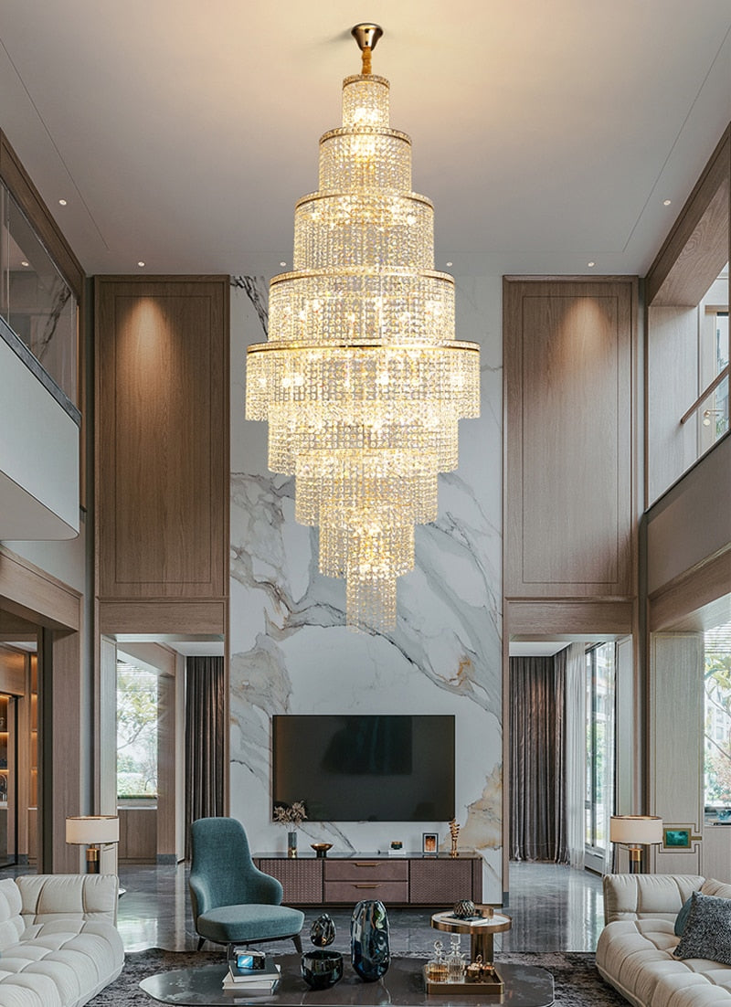 Large Luxury crystal chandelier for staircase, living room , stairwell