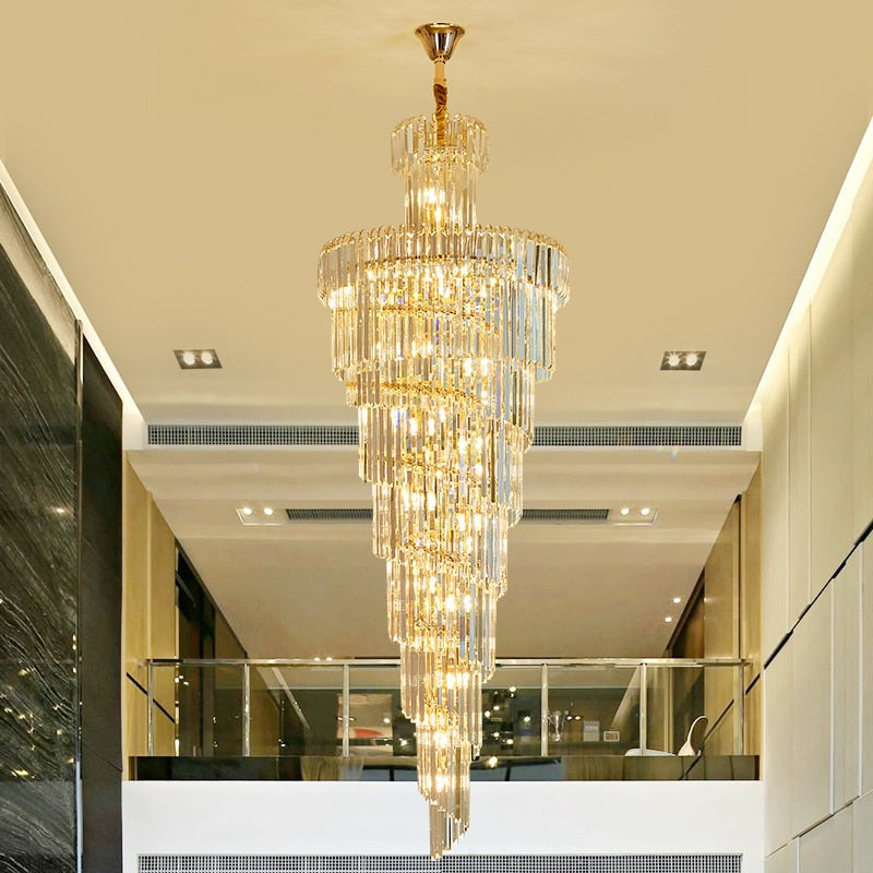 Luxury modern crystal chandelier for staircase, hall, lobby , stairwell