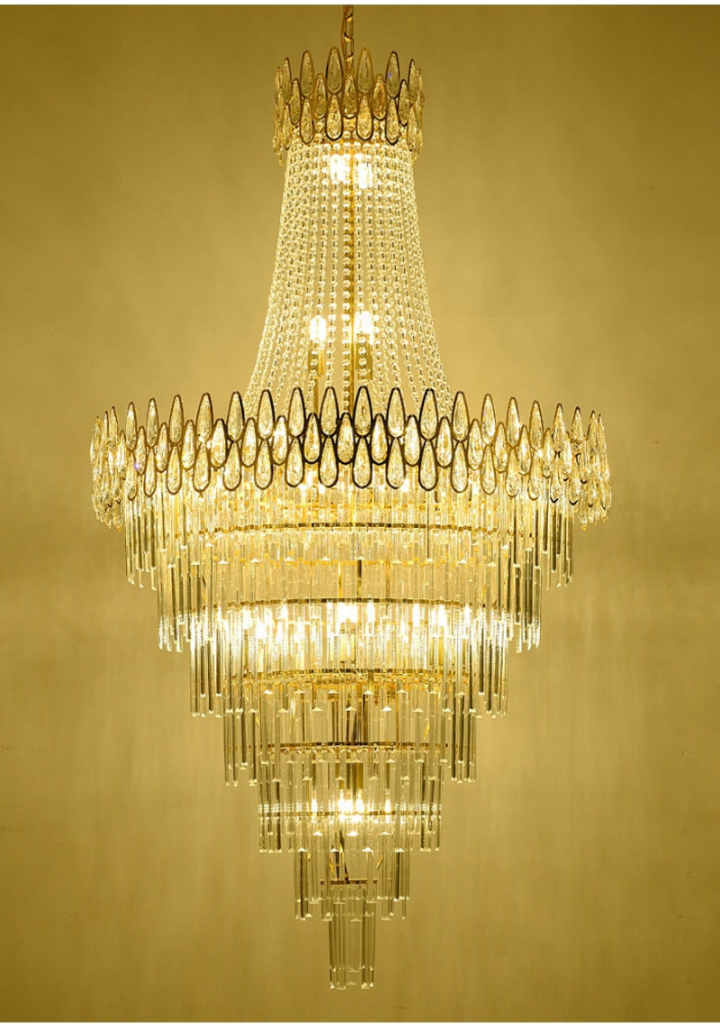 Gold crystal chandelier for living room, staircase, lobby , stairwell