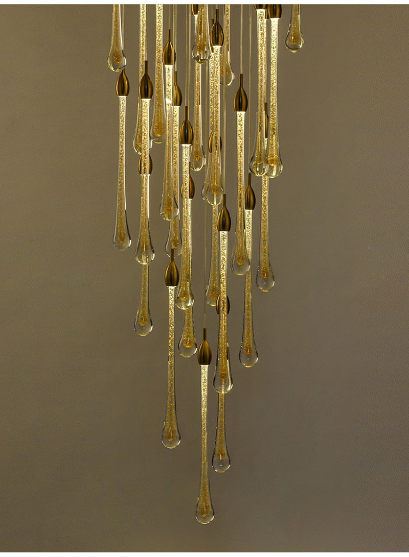 Luxury modern crystal chandelier for staircase, living space, bathroom, stairwell