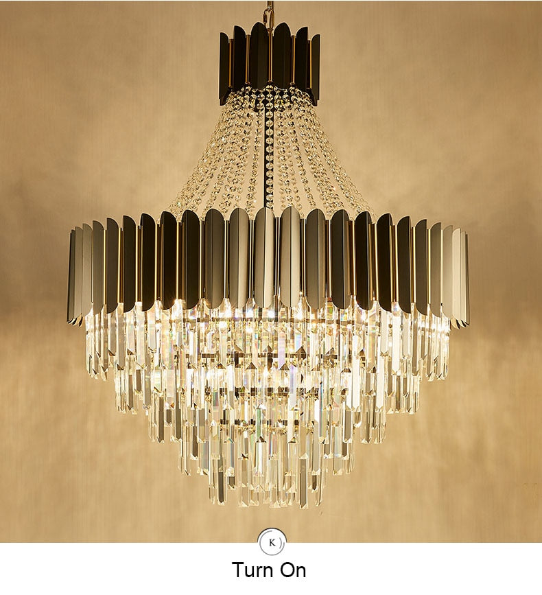 Modern Black/crystal chandelier for living room, staircase, bedroom , stairwell