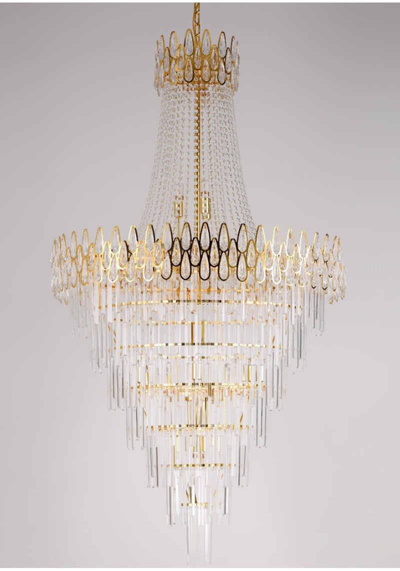 Gold crystal chandelier for living room, staircase, lobby , stairwell