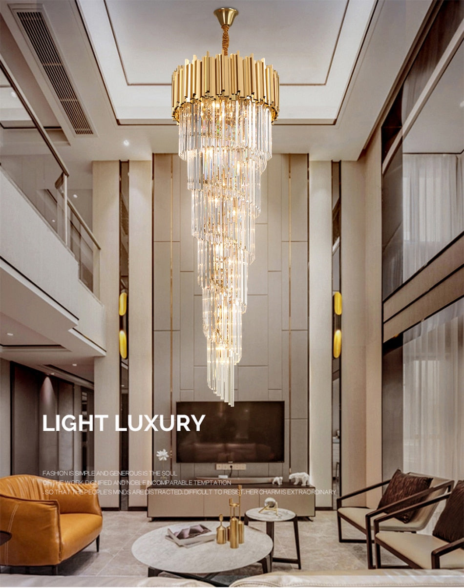 Modern cascade chandelier for staicase, lobby, hall, foyer, stairwell