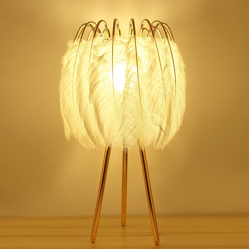 Tenuis Feather Table Lamp - Novus Decor Lighting