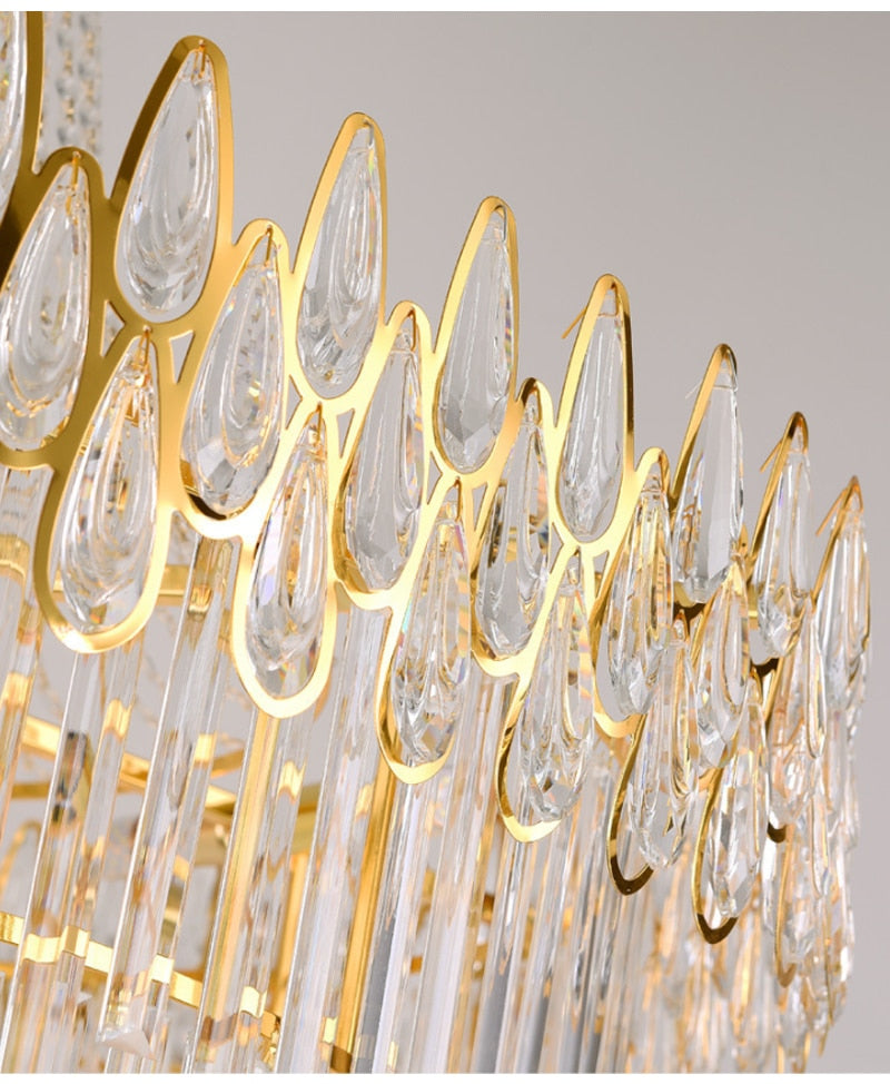 Gold crystal chandelier for living room, staircase, lobby , stairwell