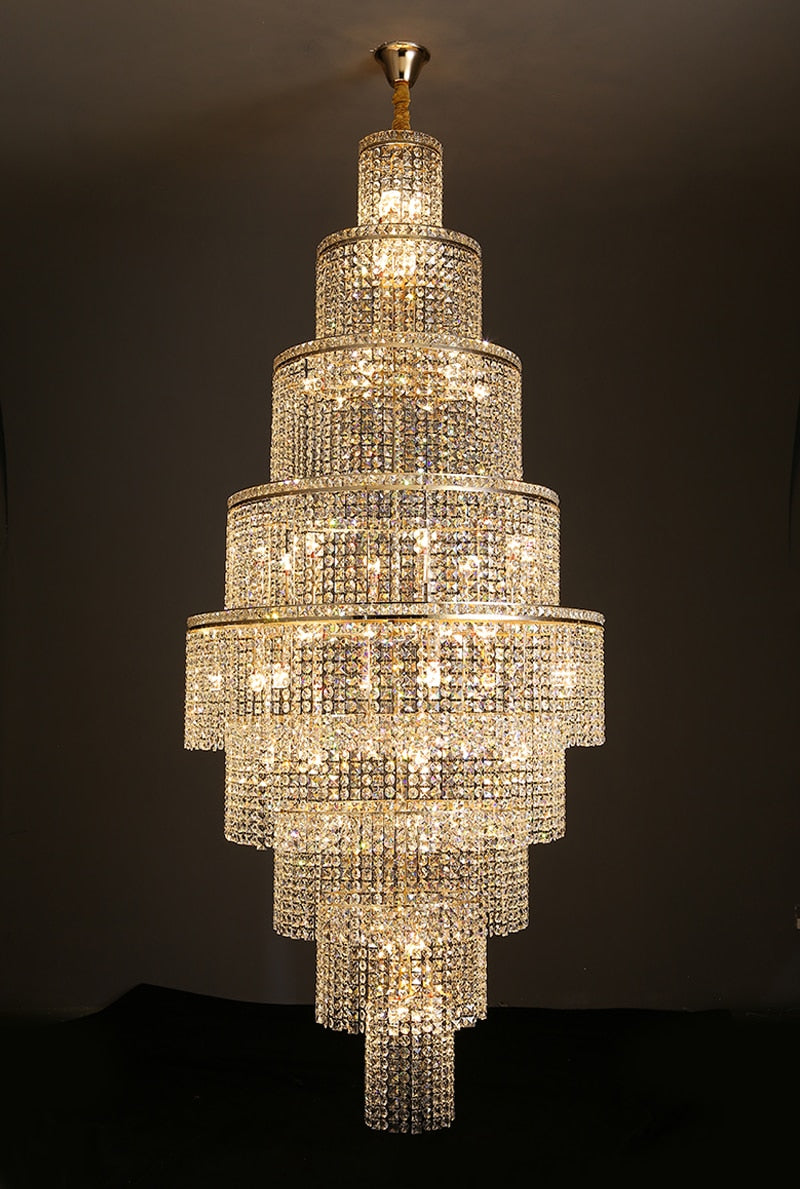 Large Luxury crystal chandelier for staircase, living room , stairwell