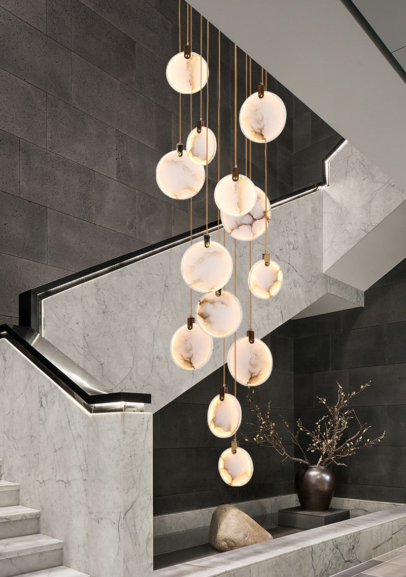 Modern Marble ring chandelier for living room, staircase, lobby, stairwell