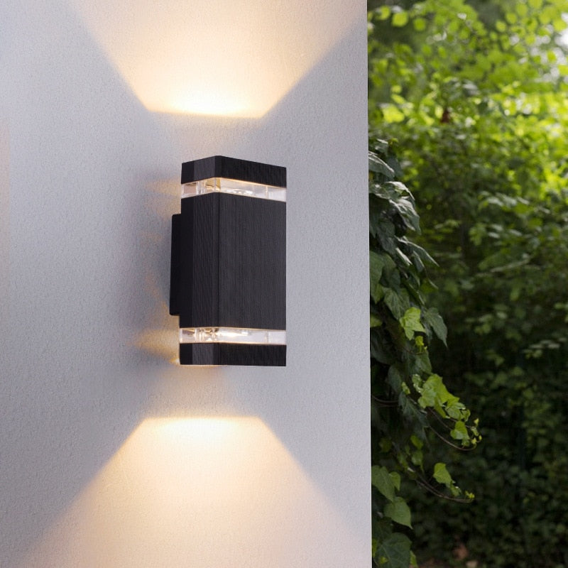 Modern Black Outdoor Aluminum Waterproof LED Wall Mounted Lamp For Villa