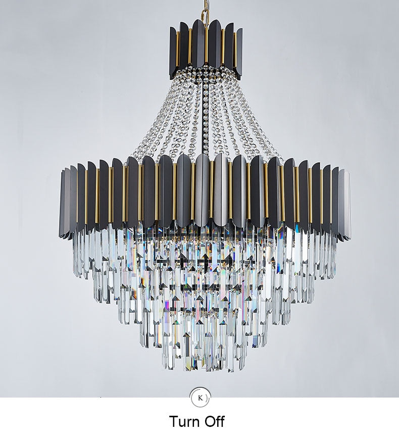 Modern Black/crystal chandelier for living room, staircase, bedroom , stairwell