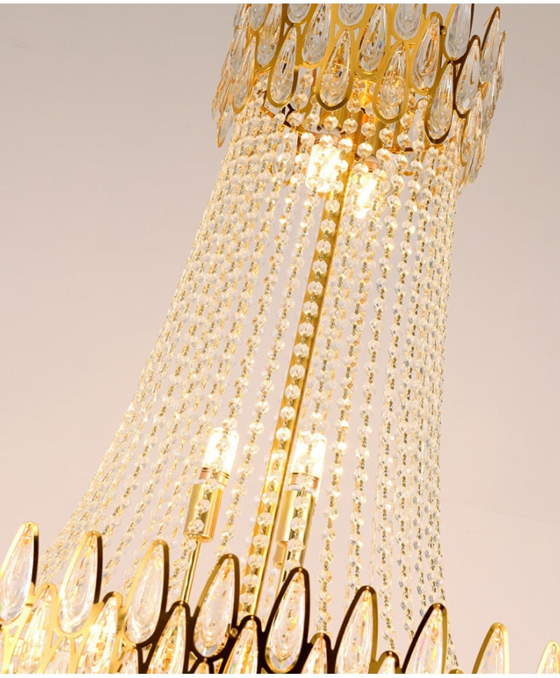 Gold crystal chandelier for living room, staircase, lobby , stairwell