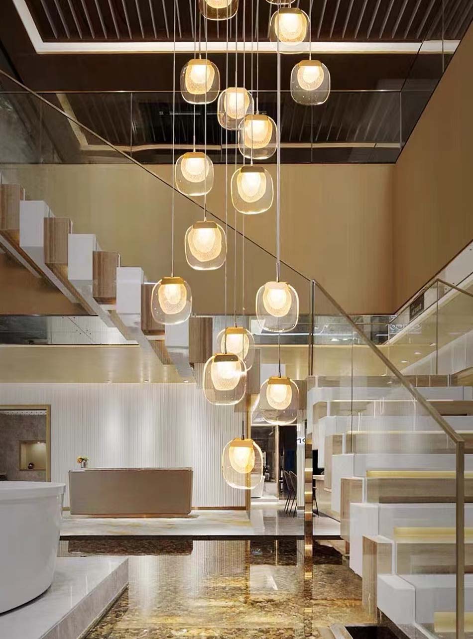 Creative LED chandelier for staircase, lobby, bedroom, stairwell