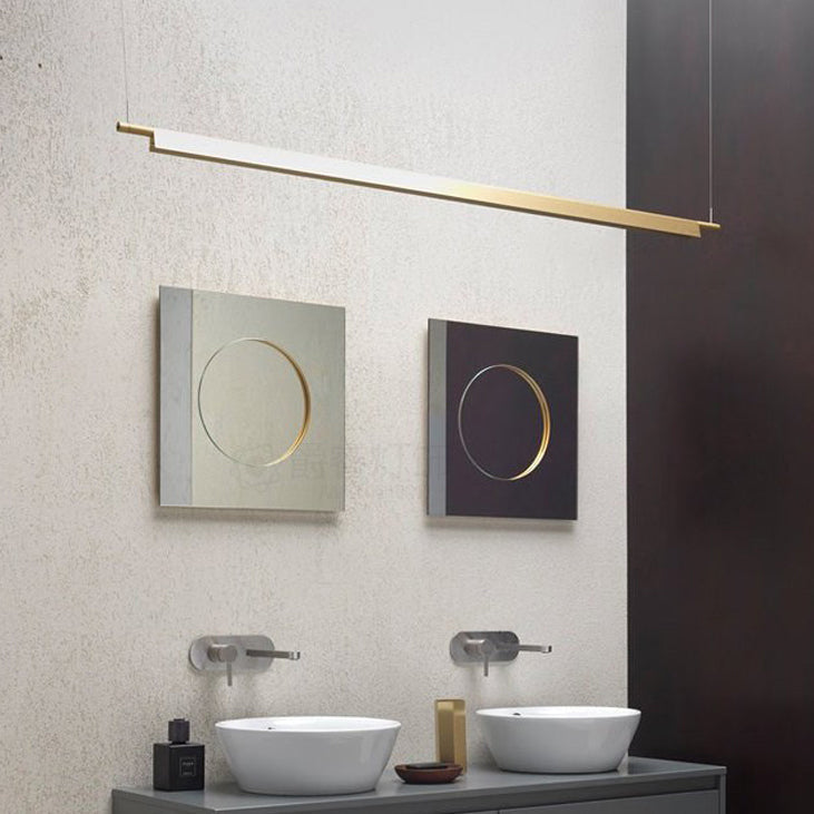 Dazzling Minimalist Line LED Brass Pendant Lighting