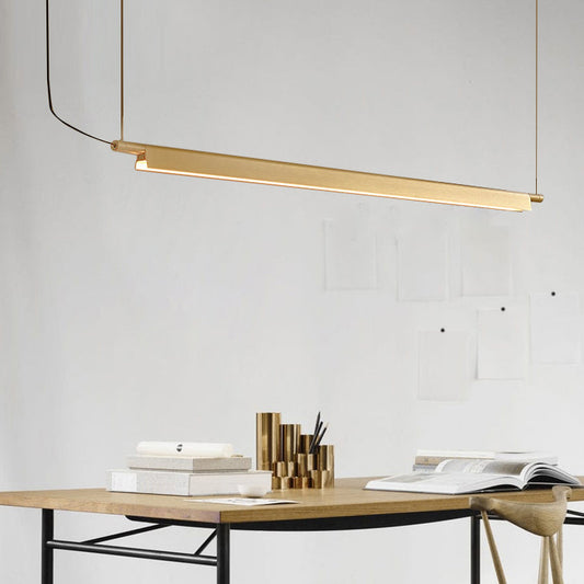 Dazzling Minimalist Line LED Brass Pendant Lighting