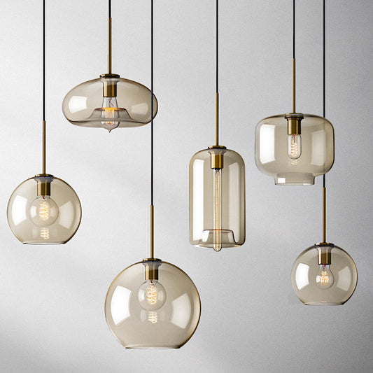 Millow Glass Shade Brass Fitting Pendant Light