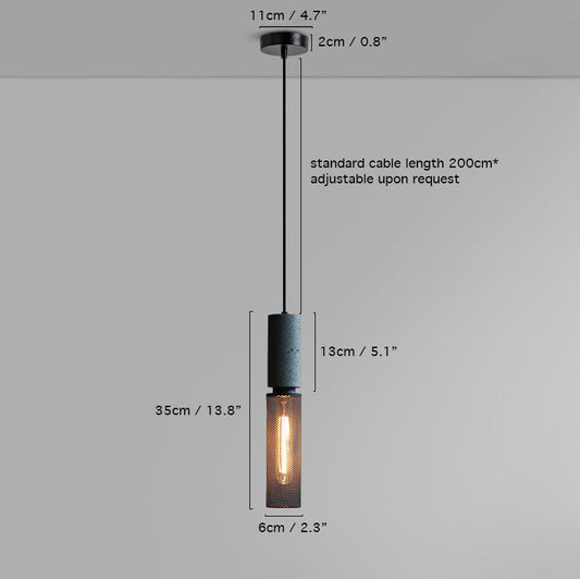 Ilford Concrete Minimalist Line Industrial Pendant Light