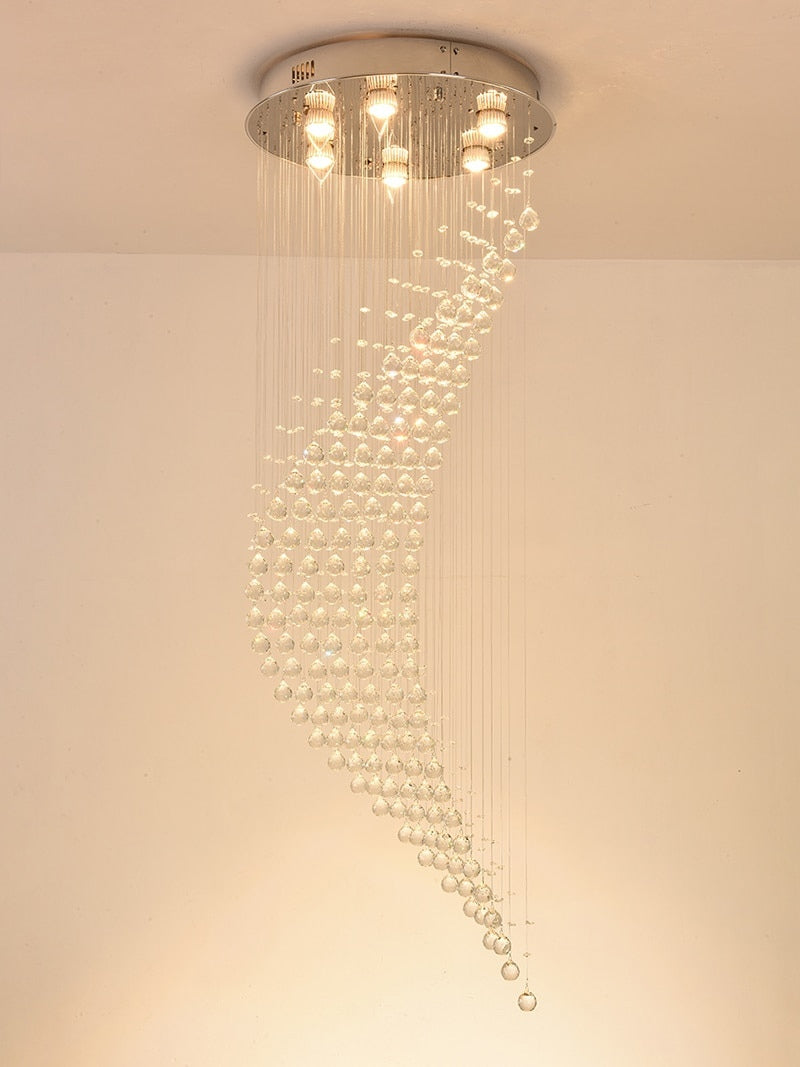 Duplex spiral staircase moon long ceiling chandelier for Lobby, Hall , stairwell