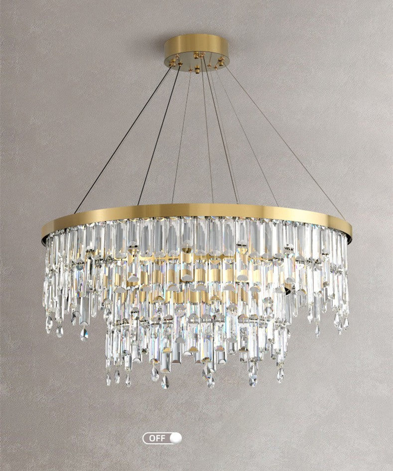 Luxury Gold Large Ring Crystal Chandelier For Hotel, Stairwell, Lobby, Staircase