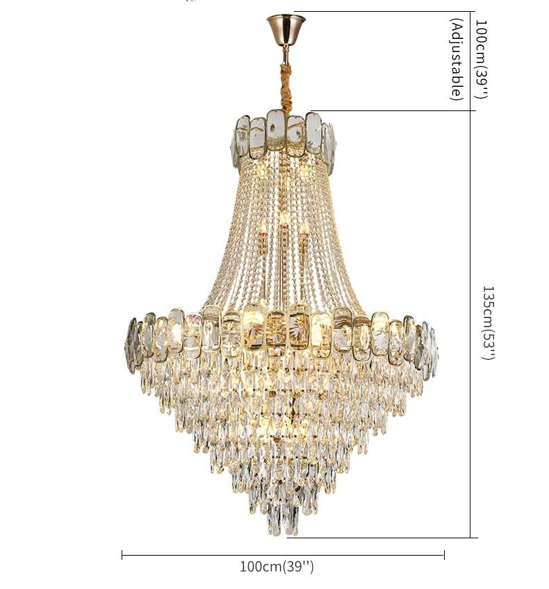 Large Luxury Staircase Crystal Chandelier For Living Room, Lobby, Hall , stairwell