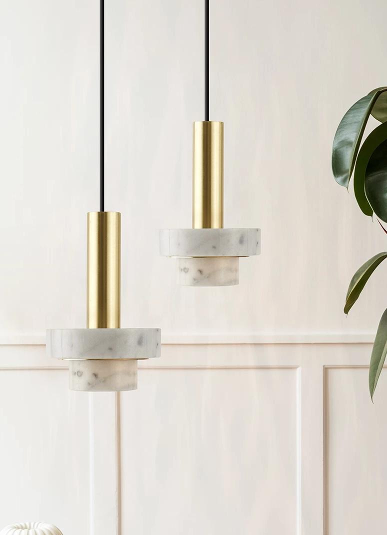 Lagri I Marble Brass Pendant Light 