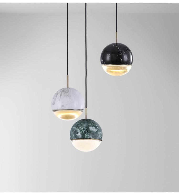 Kirsi Round Marble Pendant Light 