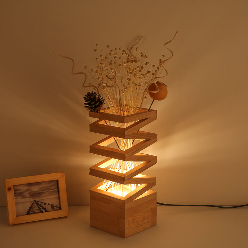 Wooden Vase Night Light - Novus Decor Lighting