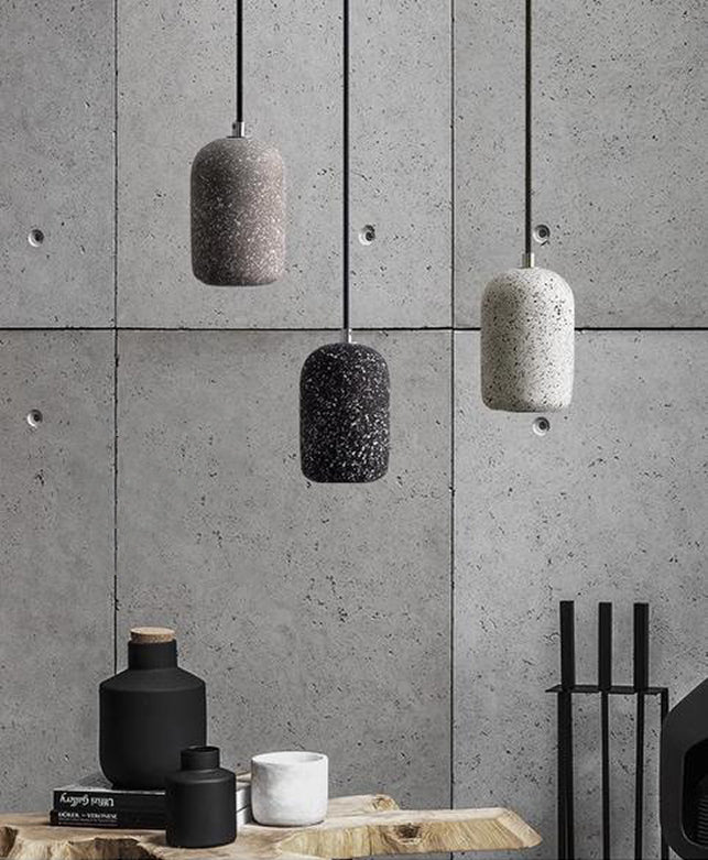 Pave Cement Minimal Pendant Light