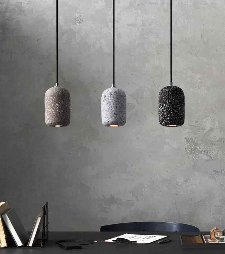 Pave Cement Minimal Pendant Light