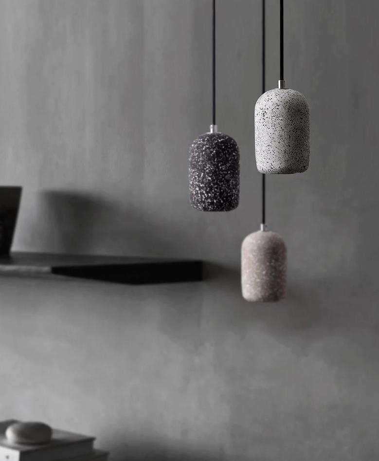 Pave Cement Minimal Pendant Light