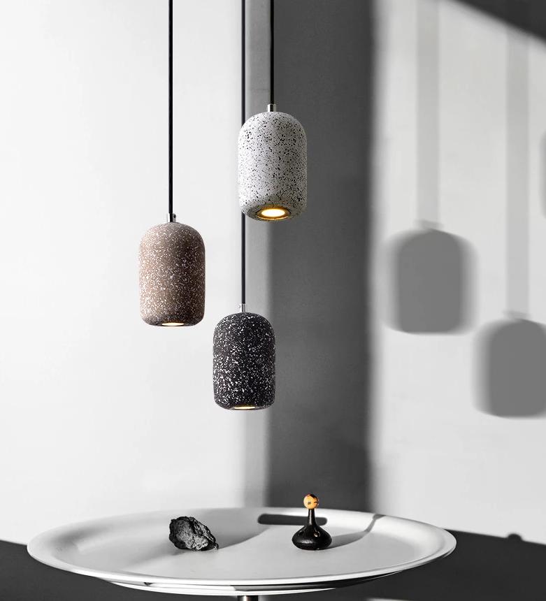 Pave Cement Minimal Pendant Light