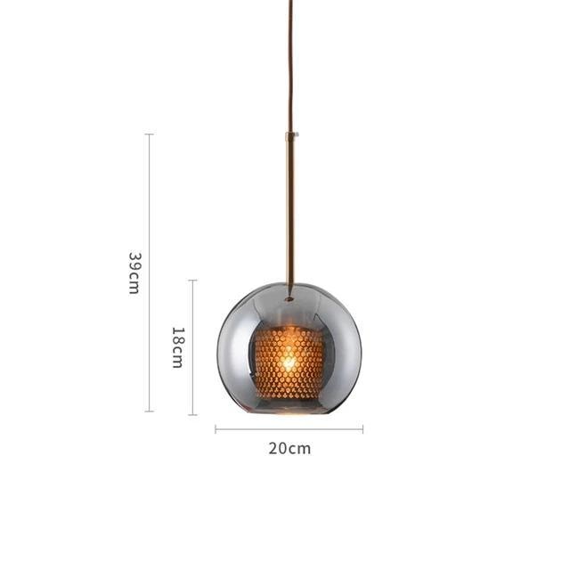 MILANA Smoky Glass Pendant Light