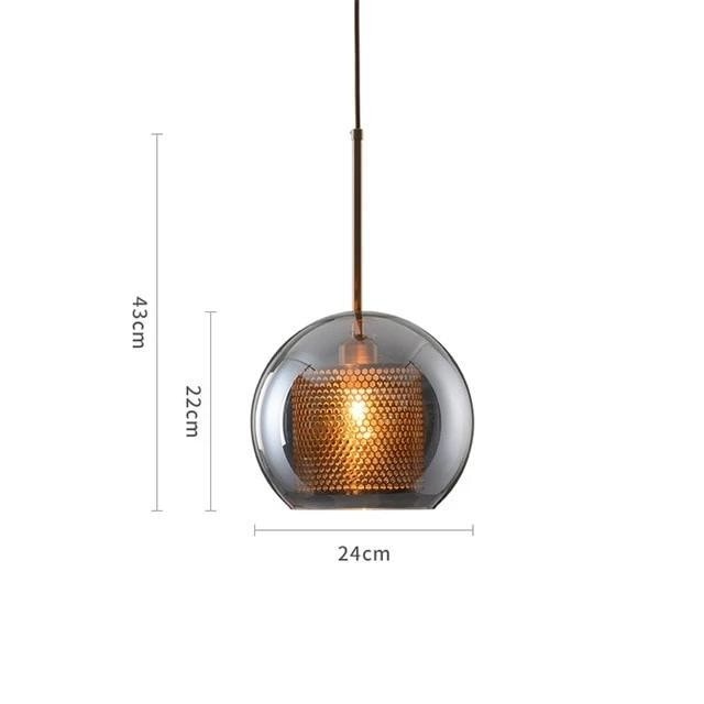 MILANA Smoky Glass Pendant Light