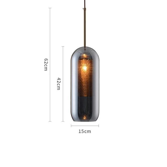 MILANA Smoky Glass Pendant Light