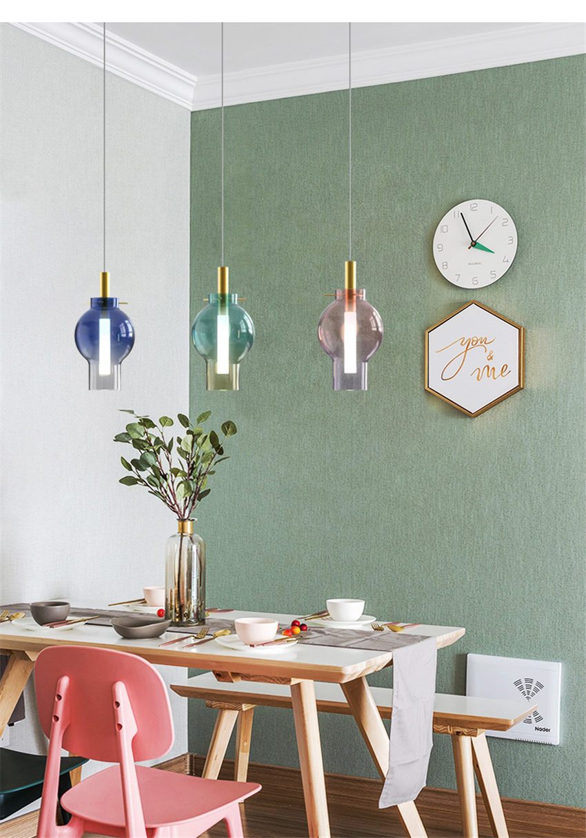 Lia Color Glass Pendant Light 