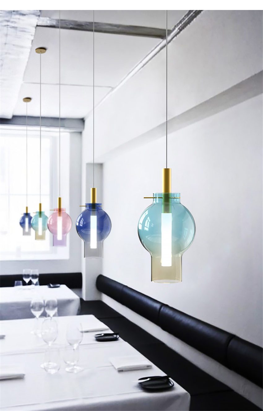 Lia Color Glass Pendant Light 