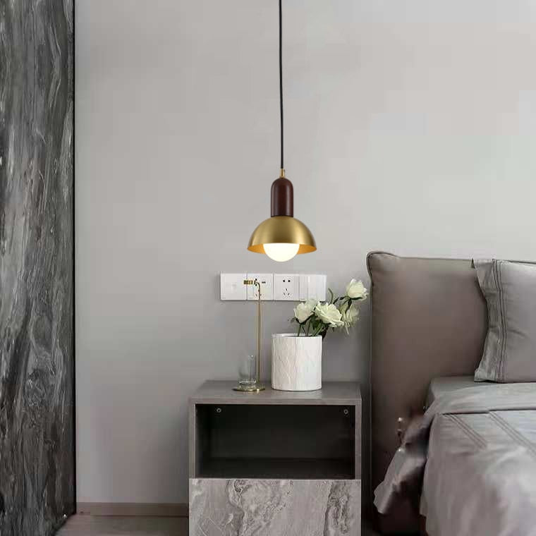 Cusi Wooden Brass Pendant Light 