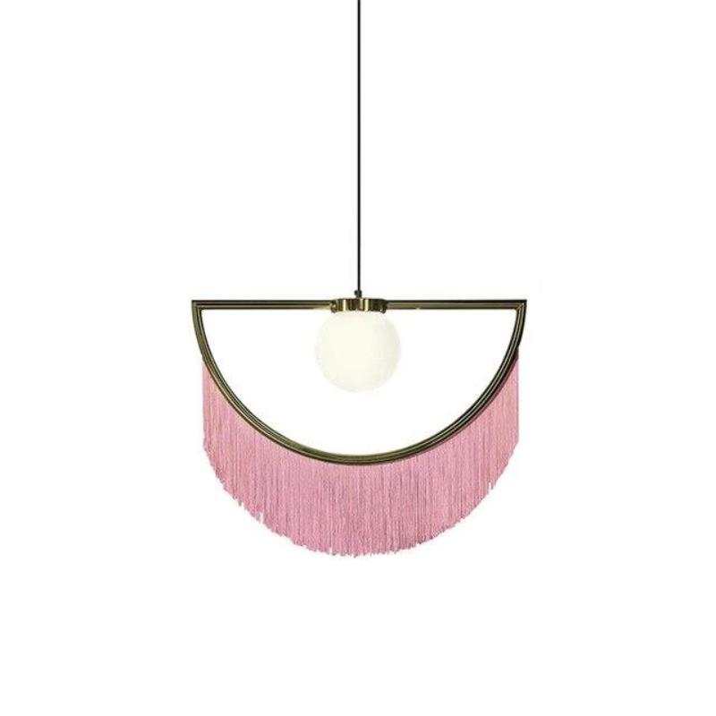 CAROLINE Pendant Light Pink Fringes