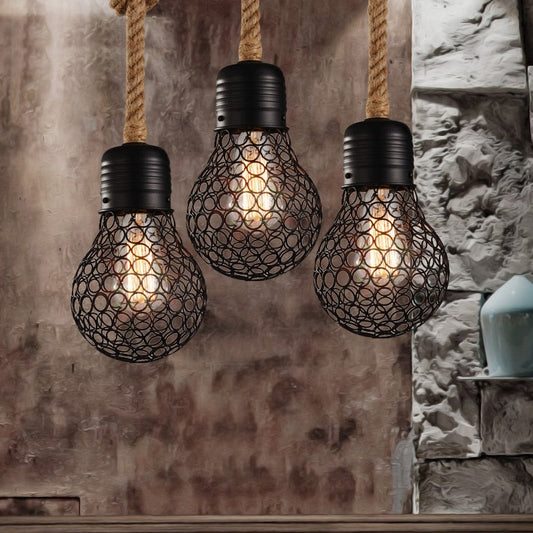 Black Cage Pendant Lamp