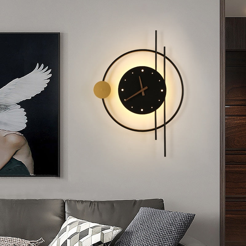 Clock Wall Lamp Valda (real clock)