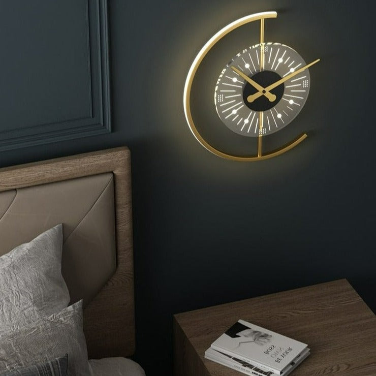 Clock Wall Lamp Valda (real clock)